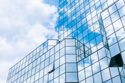 The clouds floating over the skyscrapers Stock Photos