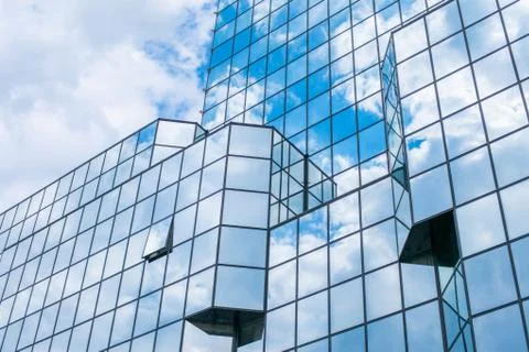 The clouds floating over the skyscrapers Stock Photos