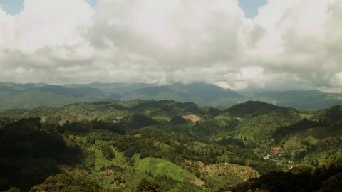Clouds Floating Over Thai Forest Landscape Stock Footage 74420274
