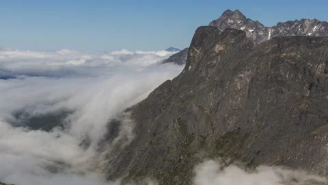 Clouds floating into the Romsdal,4k,timelapse 動画素材 230214044