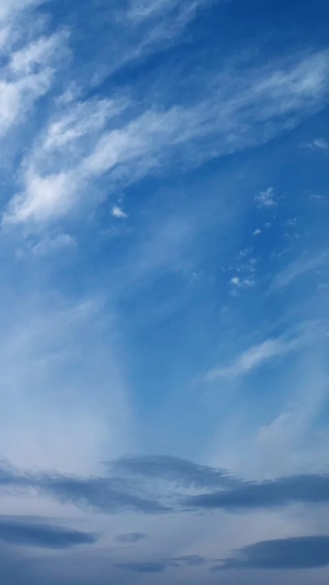 Clouds floating in the sky. The calm slow movement of clouds in the blue sky. Stock Footage 276876909