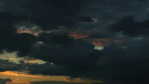 The clouds floating on the sky. There will come night soon. Evening. Sunset. Stockbeeldmateriaal 70708817