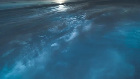 The clouds flow at night wide angle shot Video stock 167331483