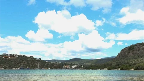Clouds Flowing by the Sea Stock Footage 111057021