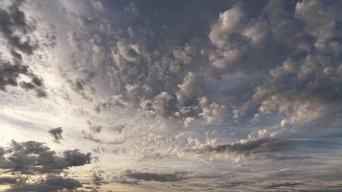 Clouds Fly Across Dramatic Sunset Sky During Left Drone Movement Stock Footage 341865417