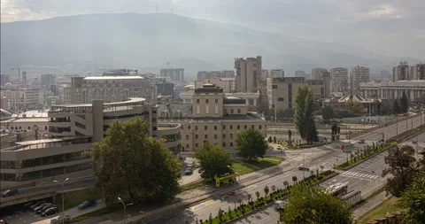 Clouds fly over the city. Stock Footage 163679954