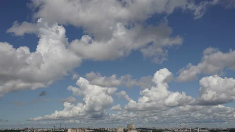 Clouds fly over the city of Saint Petersburg, timelapse Stock Footage 135763893