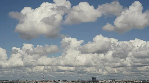 Clouds fly over the city of Saint Petersburg, timelapse Stock Footage 139792937