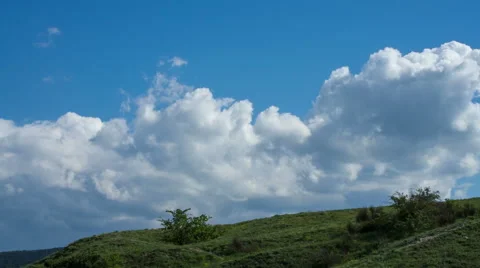 Clouds fly over the hill Stock Footage 50019274