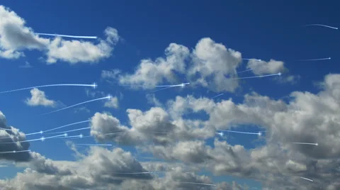 Clouds with flying asterisks Video stock 4756923