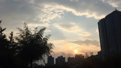 Clouds flying over the CBD building time lapse Vídeo Stock 82108164