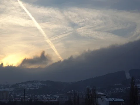 Clouds flying over the city. Bratislava, Slovakia Stock Footage 83456062