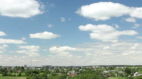 Clouds flying over the city Stock Footage 40806292