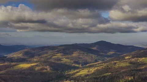 Clouds flying over the mountains hyperlapse 4k Video stock 100051287