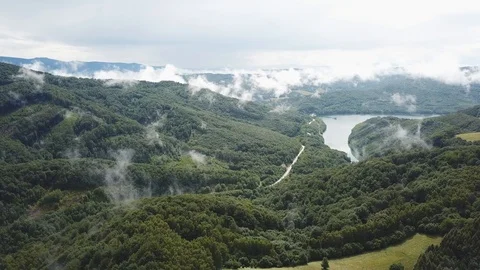 Clouds of fog after summer rain Stock Footage 125846344