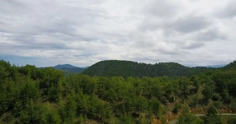 Clouds, fog in the mountains. Cyprus. Cedar Valley. Stock Footage 75328192