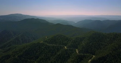 Clouds, fog in the mountains. Cyprus. Cedar Valley. Stock Footage 76661730