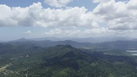 Clouds on forested mountains in Asia Stock Footage 275678729