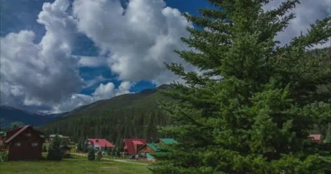 Clouds Form Over Mountains in Upper Valley Red River Stock Footage 65450255