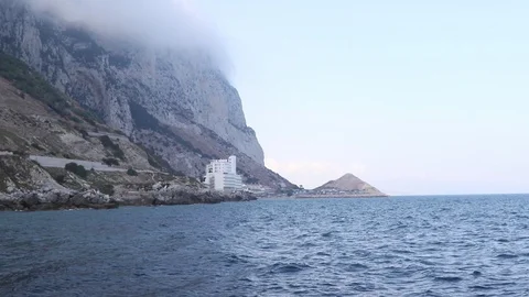 Clouds form on the Rock of Gibraltar Stock Footage 97794060