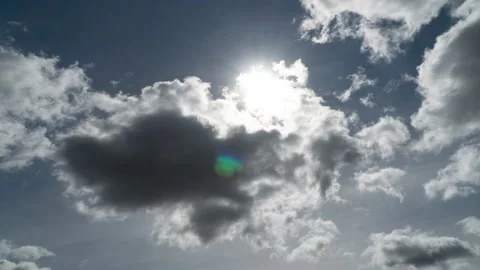 Clouds Form Sun Flare Timelapse Stock Footage 235735220