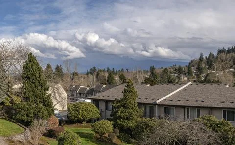 Clouds formation and atmospheric changes Oregon. Stock Photos