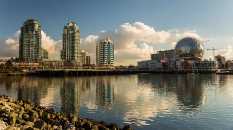Clouds formation by False Creek Science World Video stock 35114034