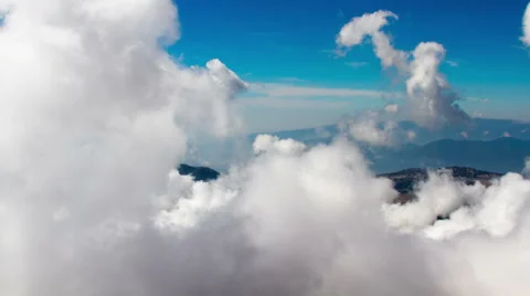 Clouds Formation over the Mountain Timelapse Stock Footage 55437943