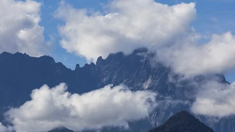 Clouds formation over Mt. Kinabalu peaks. Stock Footage 106337696