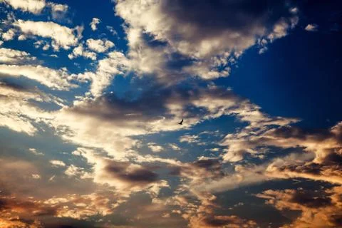 Clouds formation at sunset Stock-Fotos