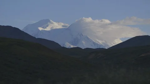 Clouds Forming Around Peak of Denali Alaska Stock Footage 121478758