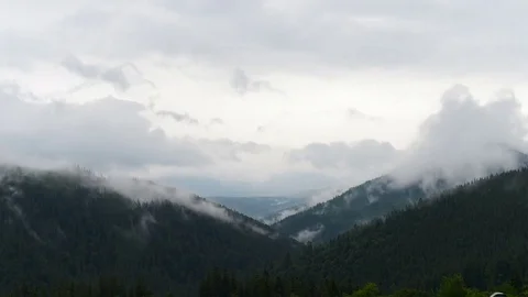Clouds Forming On The Mountain Forest Video stock 84135497