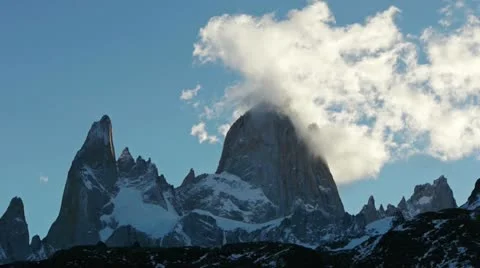 Clouds forming over Mount Fitzroy in Argentina Stock Footage 12515952