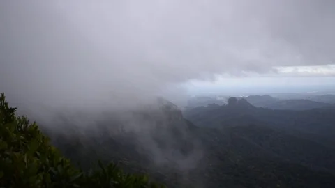 Clouds forming over mountain ridge Video stock 74775854