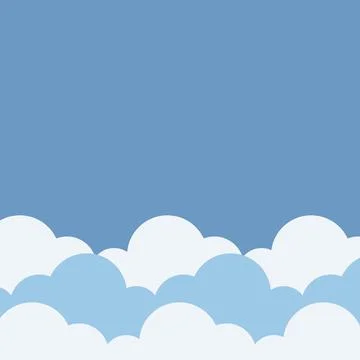 Clouds frame flat, Blue semicircular clouds template childrens background poster Stock Illustration