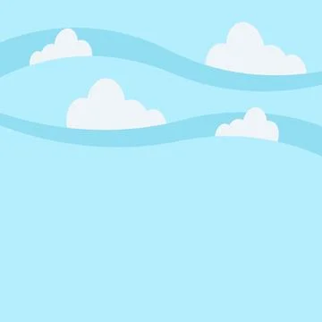 Clouds frame flat, semicircular clouds template childrens background poster Stock Illustration