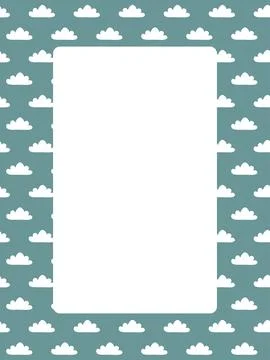 Clouds Frame or border with Cope space.  Stock Illustration
