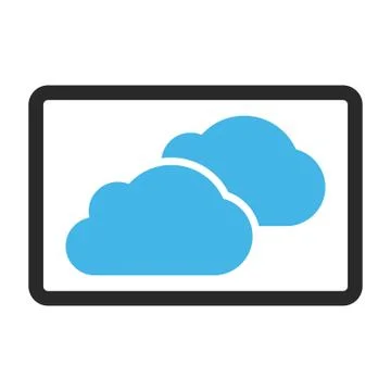 Clouds Framed Glyph Icon Stock Illustration