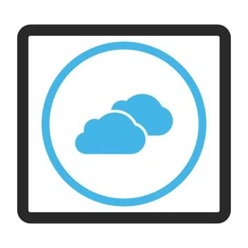 Clouds Framed Glyph Icon Stock Illustration