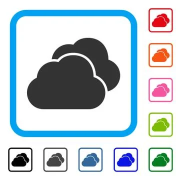 Clouds Framed Icon Stock Illustration