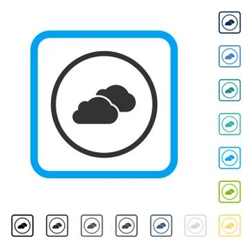 Clouds Framed Vector Icon Stock Illustration