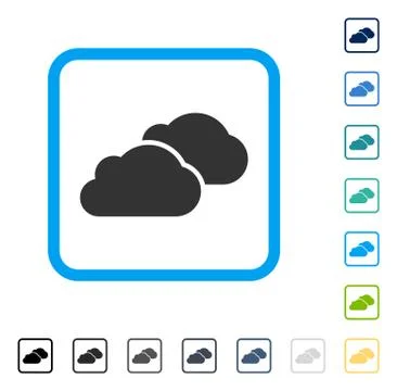 Clouds Framed Vector Icon Stock Illustration