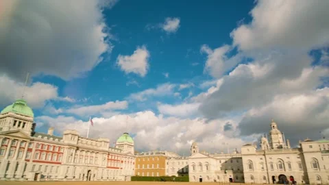 Clouds in front of a large building Stock Footage 155588087