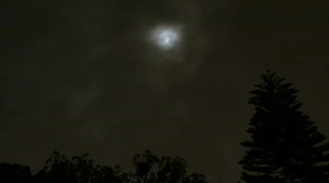 Clouds in Front of Moon Stock Footage 738862