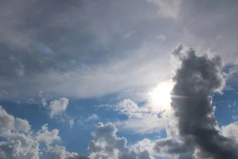 Clouds in front of the sun. Stock Photos