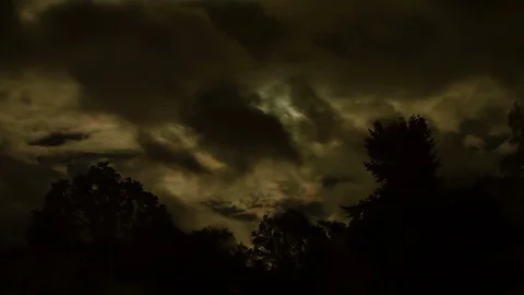 Clouds, full moon v1 Stock Footage 89590645