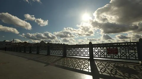 Clouds with galata bridge Stock Photos