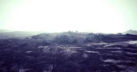 Clouds gather over volcanic landscape in a dramatic view of natures power Stock Illustration