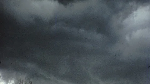 Clouds Gather in Stormy Sly Storm Coming Rain Vintage Old Film Home Movie Stock Footage 118947077