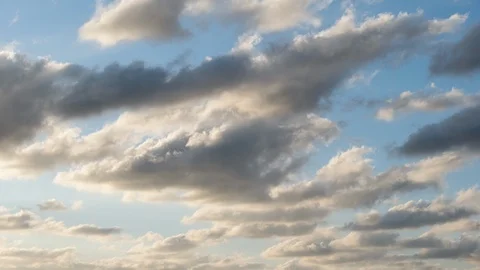 Clouds Getting Orange in a Sky at Sunset (time lapse/tilt down) 스톡 동영상 119954841